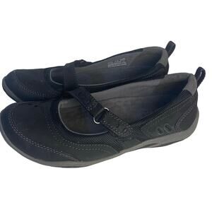 Clarks Womens Black Leather  strap Mary Jane Comfort Sneaker Loafer Size 6.5